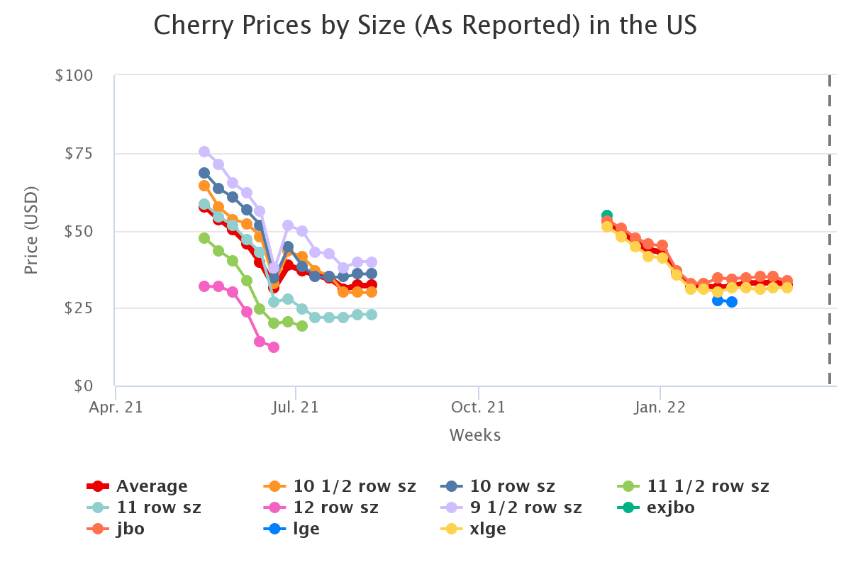 cherry prices by size as
